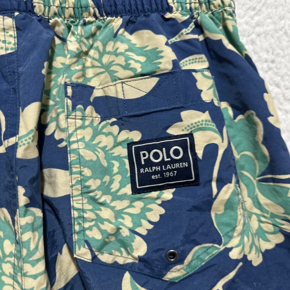 Polo Sport Ralph Lauren Swim Trunks Shorts Men's S Floral Pocket Drawstring Logo